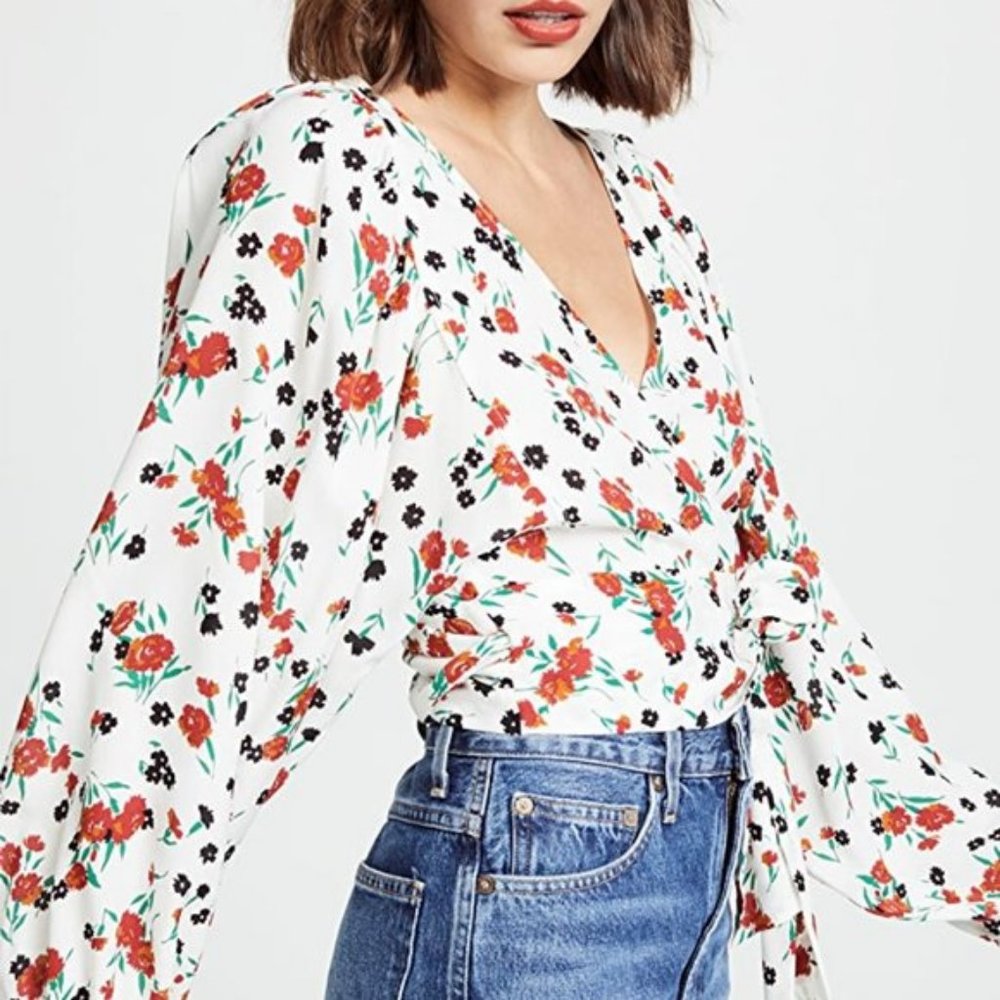 ⭐️HOST PICK⭐️  A.L.C. CARLA 100% SILK WRAP BLOUSE